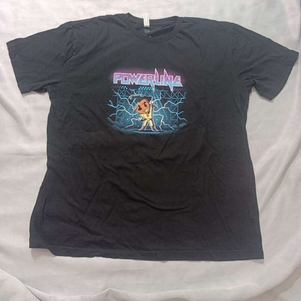Teeturtle Disney Powerline T-Shirt Size XL Black
